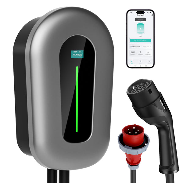 Daolar Intelligente App EV Ladegerät 11kW Typ 2 Heimladestation 400V 16A Wallbox mit Ladegerät-Halter AppSteuerung für alle EVs und PHEVs