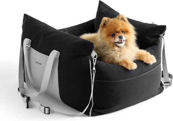 Daolar Small Dog Car Seat für kleine Hunde - wasserdichter Hundesitz für das Auto mit Staufächern, Sicherheitsleine mit Clip und verdickter Memory-Schaumstoff-Füllung, Transportbett für Haustiere bis zu 11 kg